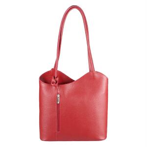 Made in Italy Ledertasche Damentasche 2in1 Handtasche als Rucksack Umhängetasche