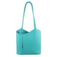 Made in Italy Ledertasche Damentasche 2in1 Handtasche als Rucksack Umhängetasche