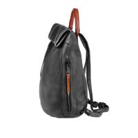 OBC DAMEN LEDER RUCKSACK TASCHE Cityrucksack Schultertasche Handtasche Shopper USED LOOK Daypack Backpack Schwarz