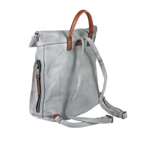 OBC DAMEN LEDER RUCKSACK TASCHE Cityrucksack Schultertasche Handtasche Shopper USED LOOK Daypack Backpack Beige