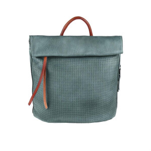 OBC DAMEN LEDER RUCKSACK TASCHE Cityrucksack Schultertasche Handtasche Shopper USED LOOK Daypack Backpack Blau