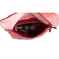 OBC DAMEN LEDER RUCKSACK TASCHE Cityrucksack Schultertasche Handtasche Shopper USED LOOK Daypack Backpack Rot