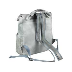 OBC DAMEN LEDER RUCKSACK TASCHE Cityrucksack Schultertasche Handtasche Shopper Blogger USED LOOK Daypack Backpack Handbag Grau