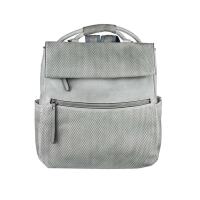 OBC DAMEN LEDER RUCKSACK TASCHE Cityrucksack Schultertasche Handtasche Shopper Blogger USED LOOK Daypack Backpack Handbag Grau