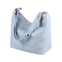 ITAL DAMEN LEDER TASCHE Schultertasche Umhängetasche Handtasche Hobo Bag Shopper Henkeltasche Pastellblau d5