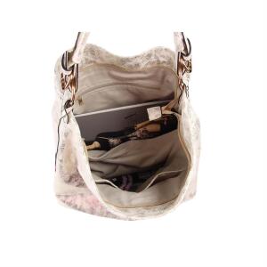 OBC DAMEN METALLIC TASCHE SHOPPER Hobo-Bag Henkeltasche Handtasche Schultertasche CROSS-OVER Umhängetasche Beuteltasche Antik-Silber