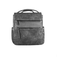 OBC DAMEN LEDER RUCKSACK TASCHE Cityrucksack USED LOOK Schultertasche Handtasche Shopper Blogger Backpack Daypack Grau V1
