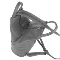 Made in Italy Damen echt Leder Rucksack Backpack Lederrucksack Tasche Schultertasche Ledertasche Nappaleder Taupe.