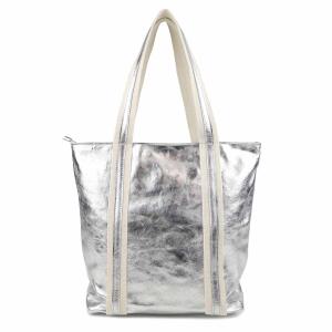 Made in Italy DAMEN METALLIC ECHT LEDER HAND-TASCHE Shopper Schultertasche Tote Bag Umhängetasche Ledertasche Din-A4 Handtasche Beuteltasche