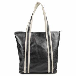 Made in Italy DAMEN METALLIC ECHT LEDER HAND-TASCHE Shopper Schultertasche Tote Bag Umhängetasche Ledertasche Din-A4 Handtasche Beuteltasche