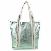 Made in Italy DAMEN METALLIC ECHT LEDER HAND-TASCHE Shopper Schultertasche Tote Bag Umhängetasche Ledertasche Din-A4 Handtasche Beuteltasche