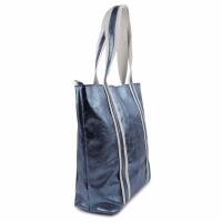 Made in Italy DAMEN METALLIC ECHT LEDER HAND-TASCHE Shopper Schultertasche Tote Bag Umhängetasche Ledertasche Din-A4 Handtasche Beuteltasche