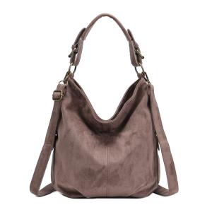 DAMEN TASCHE SHOPPER Hobo-Bag Henkeltasche Schultertasche Umhängetasche Handtasche CrossOver CrossBag Damentasche Reisetasche Beuteltasche Dunkeltaupe