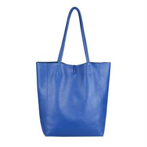 OBC Made in Italy DAMEN LEDER TASCHE DIN-A4 Shopper Schultertasche Henkeltasche Tote Bag Handtasche Umhängetasche Beuteltasche Sub20 Königsblau