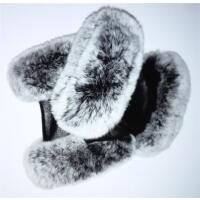OBC DAMEN warme Handschuhe echt LEDER echt FELL Kaninfell Kaninchen Winter & Herbst Winterhandschuhe flauschig schwarz weiß grau XL