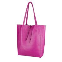 OBC Made in Italy DAMEN LEDER TASCHE DIN-A4 Shopper Schultertasche Henkeltasche Tote Bag Handtasche Umhängetasche Beuteltasche Pink