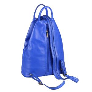 Made in Italy Damen echt Leder Rucksack Backpack Lederrucksack Tasche Schultertasche Ledertasche Nappaleder Königsblau