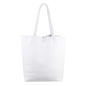 Made in Italy DAMEN LEDER TASCHE DIN-A4 Shopper Schultertasche Henkeltasche Tote Bag Handtasche Umhängetasche Beuteltasche Weiß