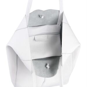 OBC Made in Italy DAMEN LEDER TASCHE DIN-A4 Shopper Schultertasche Henkeltasche Tote Bag Handtasche Umhängetasche Beuteltasche Weiß