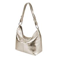 Metallic Damen Tasche Leder Shopper Silber Gold Pink