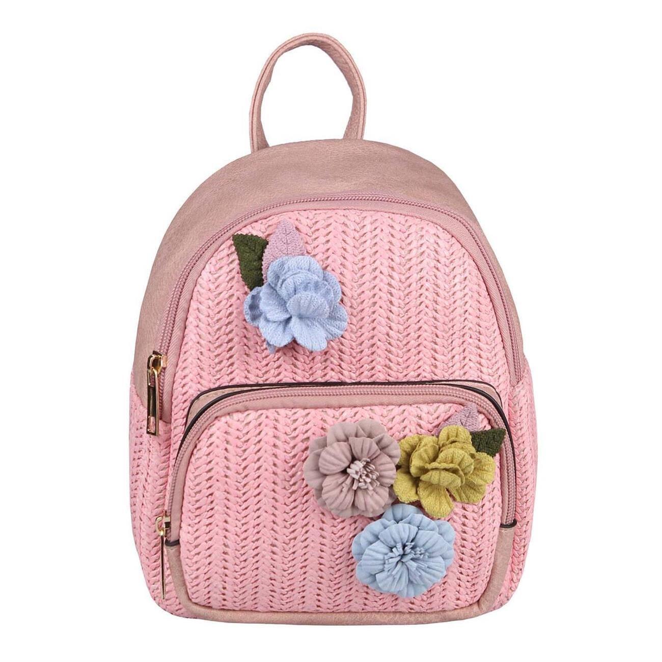 Damen Mini Blumen Rucksack Bownot Schulranzen Schulruckbeutel Tasche Reisetasche 