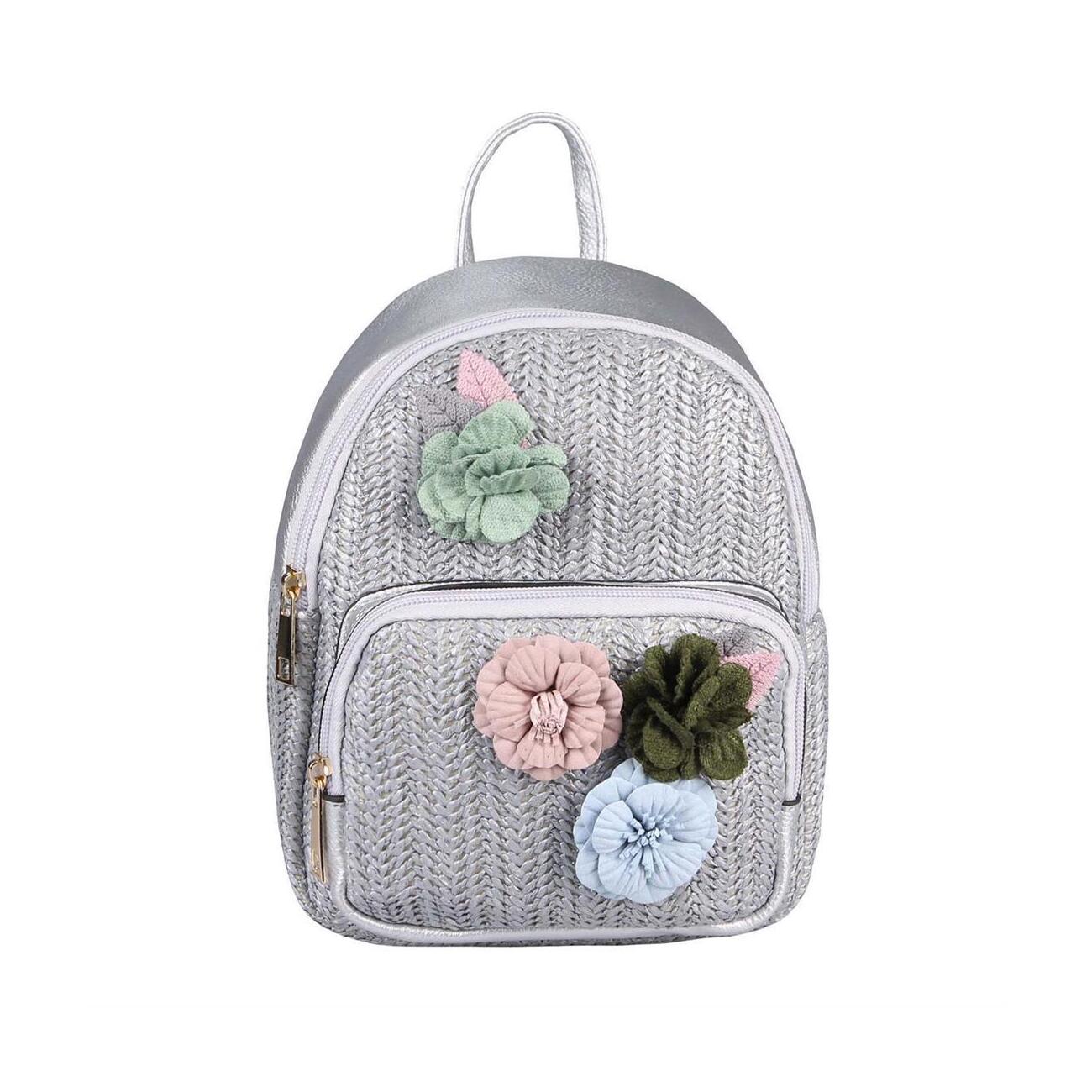 Damen Mini Blumen Rucksack Bownot Schulranzen Schulruckbeutel Tasche Reisetasche 