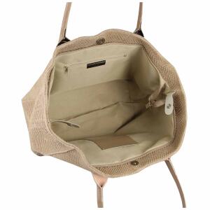 Made in Italy DAMEN LEDER TASCHE DIN-A4 Schlange Prägung Shopper Tote Bag Henkeltasche Wildleder Handtasche Umhängetasche Ledertasche Schultertasche Beuteltasche Dunkelbraun