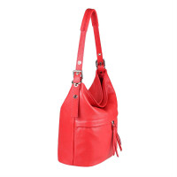 Made in Italy DAMEN ECHTLEDER TASCHE Handtasche Umhängetasche Ledertasche Schultertasche Beuteltasche Umhängetasche Cross-Over Rot