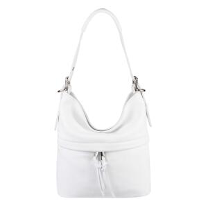Made in Italy DAMEN ECHTLEDER TASCHE Handtasche Umhängetasche Ledertasche Schultertasche Beuteltasche Umhängetasche Cross-Over Weiß