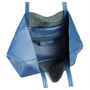 Made in Italy DAMEN LEDER TASCHE DIN-A4 Shopper Schultertasche Henkeltasche Tote Bag Handtasche Umhängetasche Beuteltasche Petrol