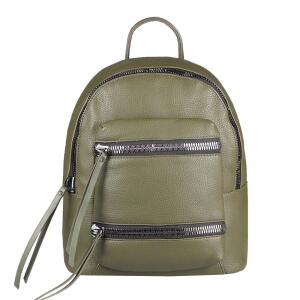 Damen Rucksack Cityrucksack Schultertasche Leder Optik Backpack Tasche Daypack Handtasche Umhängetasche Grün