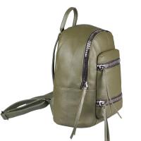 Damen Rucksack Cityrucksack Schultertasche Leder Optik Backpack Tasche Daypack Handtasche Umhängetasche Grün