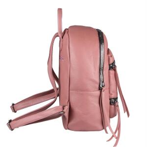 Damen Rucksack Cityrucksack Schultertasche Leder Optik Backpack Tasche Daypack Handtasche Umhängetasche Altrosa