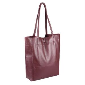 Made in Italy DAMEN LEDER TASCHE DIN-A4 Shopper Schultertasche Henkeltasche Tote Bag Handtasche Umhängetasche Beuteltasche Bordeaux
