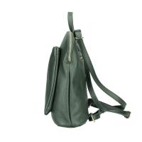 Made in Italy Damen echt Leder Rucksack Daypack Lederrucksack Tasche Schultertasche Umhängetasche CrossBody Bag Ledertasche Handgepäck Nappaleder Grün (25x30x11)