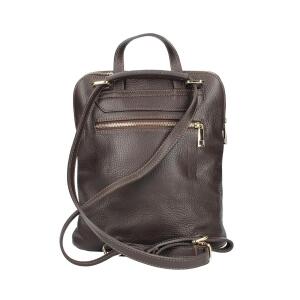 Made in Italy Damen echt Leder Rucksack Daypack Lederrucksack Tasche Schultertasche Umhängetasche CrossBody Bag Ledertasche Handgepäck Nappaleder Morro (25x30x11)