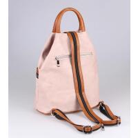 Damen Rucksack Tasche Schultertasche Leder Optik Daypack Backpack Handtasche Tagesrucksack Cityrucksack Rosa-Braun