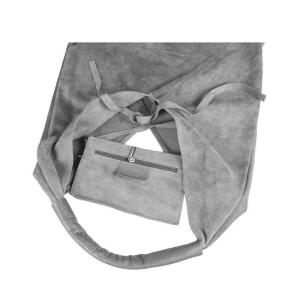 Made in Italy Damen XXL Leder Tasche Handtasche Wildleder Shopper Schultertasche