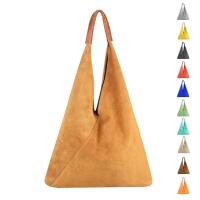 Made in Italy Damen XXL Leder Tasche Handtasche Wildleder Shopper Schultertasche