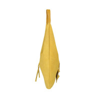 OBC Made in Italy Damen XXL Leder Tasche Handtasche Wildleder Shopper Schultertasche Hobo-Bag Umhängetasche Beuteltasche Velourleder DIN-A4 Ledertasche Gelb