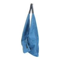 OBC Made in Italy Damen XXL Leder Tasche Handtasche Wildleder Shopper Schultertasche Hobo-Bag Umhängetasche Beuteltasche Velourleder DIN-A4 Ledertasche Jeansblau