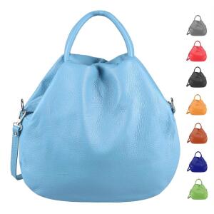 OBC Made in Italy Damen Ledertasche Hobo Bag Shopper Handtasche Umhängetasche Schultertasche Beuteltasche IT11