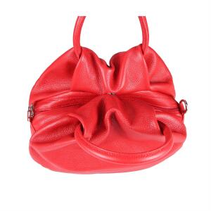 OBC Made in Italy Damen Ledertasche Hobo Bag Shopper Vintage Tote Bag Handtasche Umhängetasche Schultertasche Beuteltasche Crossbody Rot