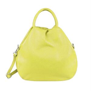 OBC Made in Italy Damen Ledertasche Hobo Bag Shopper Vintage Tote Bag Handtasche Umhängetasche Schultertasche Beuteltasche Crossbody Lemon