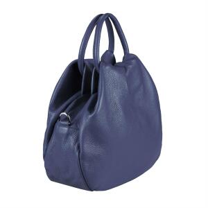 OBC Made in Italy Damen Ledertasche Hobo Bag Shopper Vintage Tote Bag Handtasche Umhängetasche Schultertasche Beuteltasche Crossbody Dunkelblau/Navy