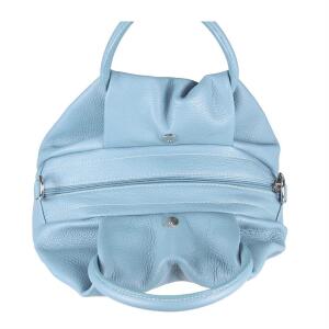 OBC Made in Italy Damen Ledertasche Hobo Bag Shopper Vintage Tote Bag Handtasche Umhängetasche Schultertasche Beuteltasche Crossbody Himmelblau