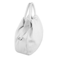 OBC Made in Italy Damen Ledertasche Hobo Bag Shopper Vintage Tote Bag Handtasche Umhängetasche Schultertasche Beuteltasche Crossbody Weiß