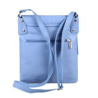 OBC Made in Italy Damen Leder Tasche Shopper Umhängetasche Schultertasche Crossbody Handtasche Ledertasche Nappaleder  Blau