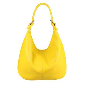 ITALY DAMEN Echt LEDER HAND-TASCHE Schultertasche Shopper Umhängetasche Beuteltasche Bag Gelb