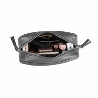 Made in Italy DAMEN LEDER TASCHE Umhängetasche Schultertasche Beuteltasche Cross-Over Crossbody Bag Glattleder Schmucktasche Fransen Ledertasche Cognac